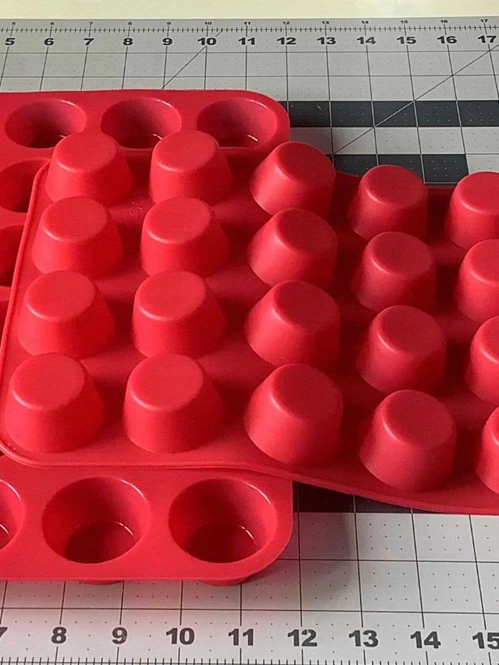 Set of 2 Silicone Mini Cupcake Muffin Pans 24-Cavity Baking Molds Pink